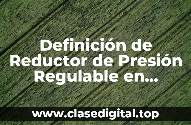 Definición de Reductor de Presión Regulable en Mecánica