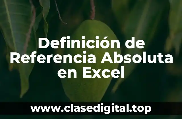 Definición Técnica de Referencia Absoluta en Excel