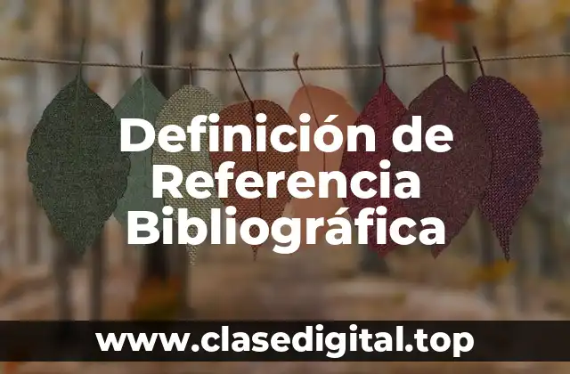 Definición de Referencia Bibliográfica