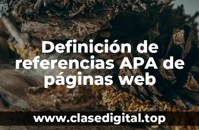 Definición de referencias APA de páginas web