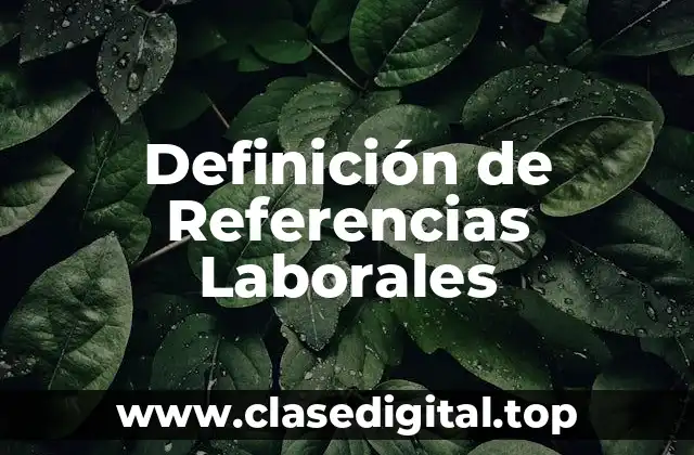 Definición de Referencias Laborales