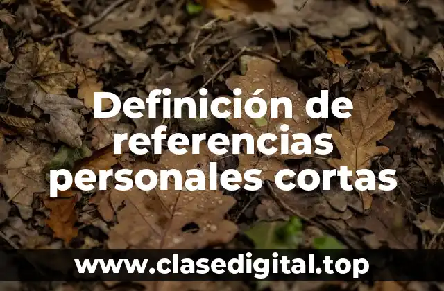 Ejemplos de referencias personales cortas