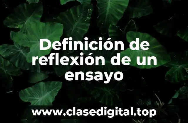 Definición de reflexión de un ensayo