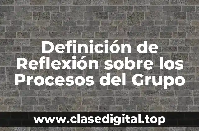 Definición de Reflexión sobre los Procesos del Grupo