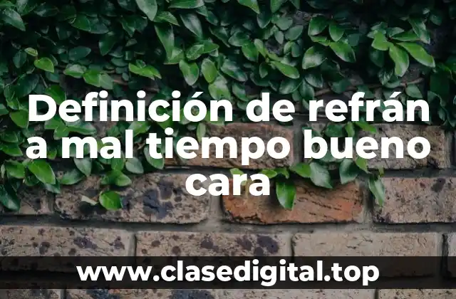 Definición técnica de a mal tiempo buena cara