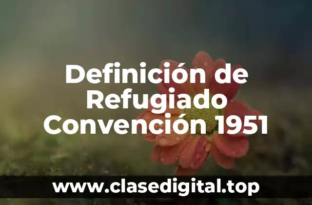 Definición de Refugiado Convención 1951