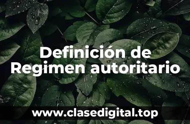 Definición de Regimen autoritario