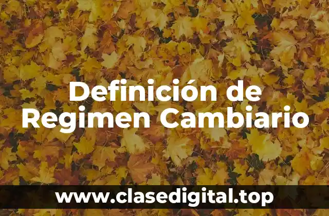Definición de Regimen Cambiario