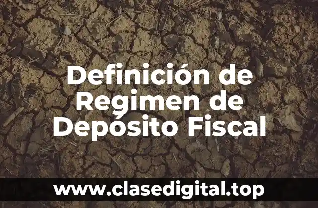 Definición de Regimen de Depósito Fiscal
