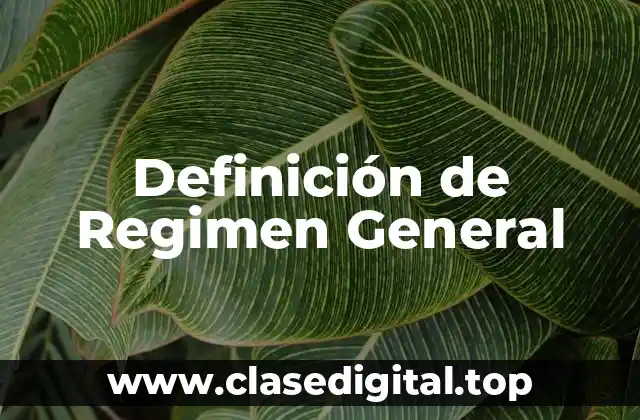 Definición de Regimen General