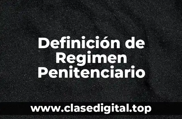 Definición técnica de Regimen Penitenciario