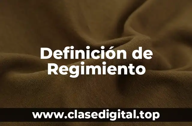 Definición de Regimiento