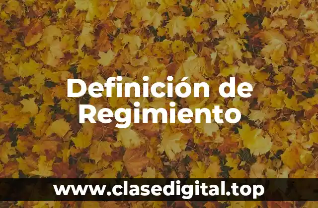 Ejemplos de Regimiento