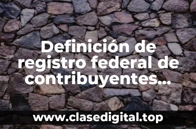 Definición de registro federal de contribuyentes fundamento legal