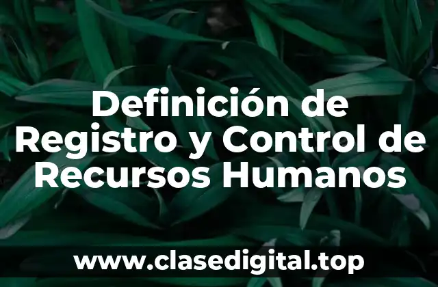 Definición de Registro y Control de Recursos Humanos