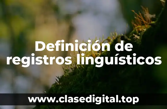 Definición de registros linguísticos