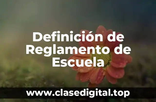 Definición de Reglamento de Escuela