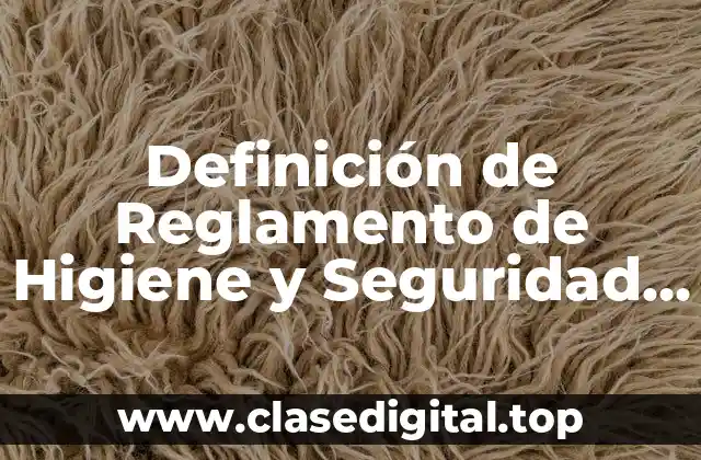 Definición de Reglamento de Higiene y Seguridad Industrial