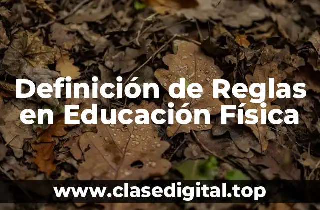 Definición de Reglas en Educación Física
