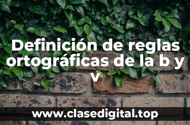 Definición de reglas ortográficas de la b y v
