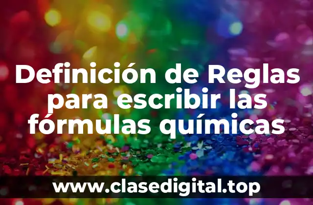 Definición técnica de fórmula química