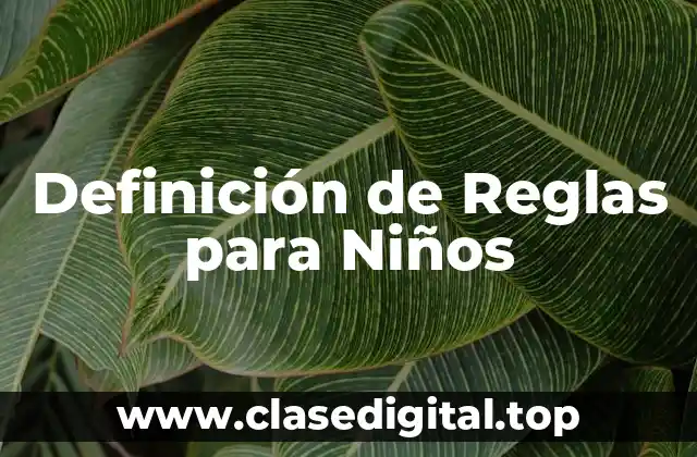 Definición de Reglas para Niños