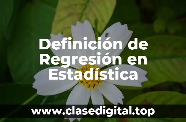 Definición Técnica de Regresión en Estadística