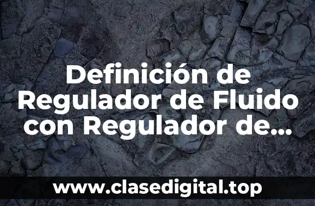 Definición de Regulador de Fluido con Regulador de Presión