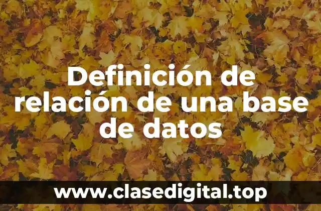 Definición de relación de una base de datos