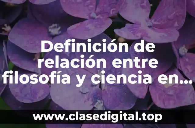 Definición de relación entre filosofía y ciencia en matemáticas
