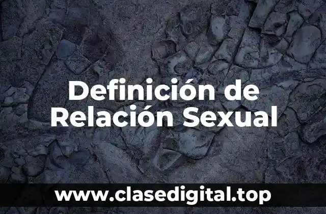 Definición de Relación Sexual