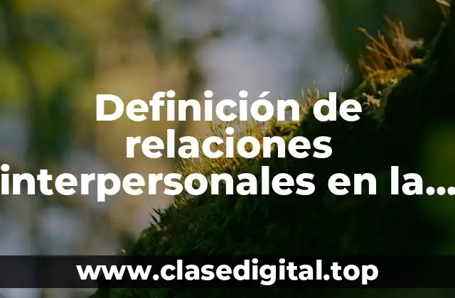 Definición de relaciones interpersonales en la vida cotidiana
