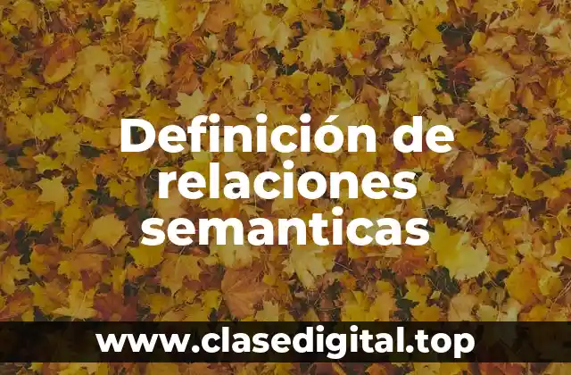 Definición de relaciones semanticas