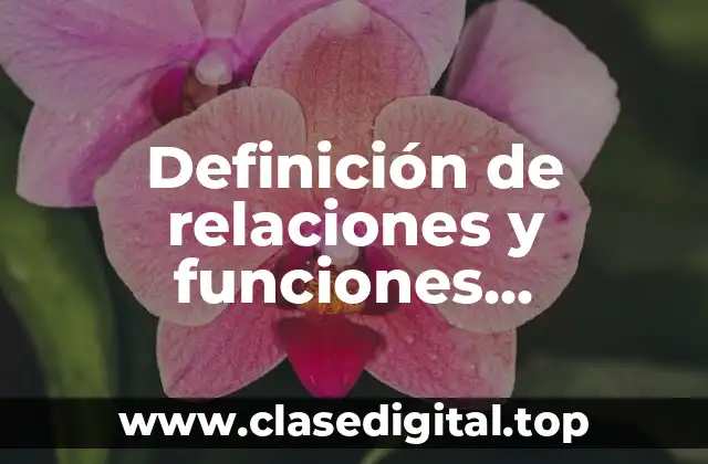 Definición de relaciones y funciones matemáticas