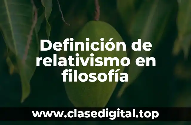Definición técnica de relativismo