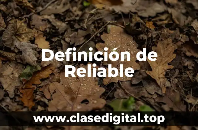Definición Técnica de Reliable