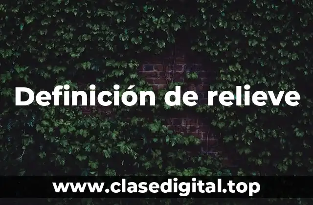 Definición técnica de relieve