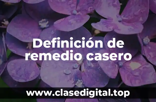 Definición de remedio casero