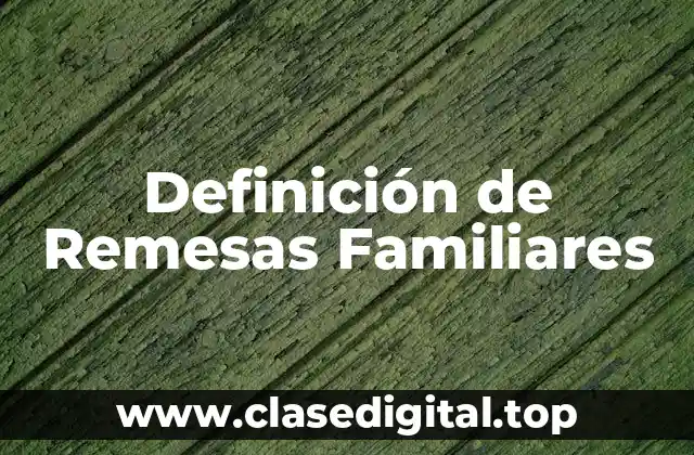 Definición técnica de Remesa Familiar
