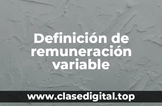 Definición técnica de remuneración variable
