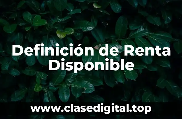 Definición de Renta Disponible