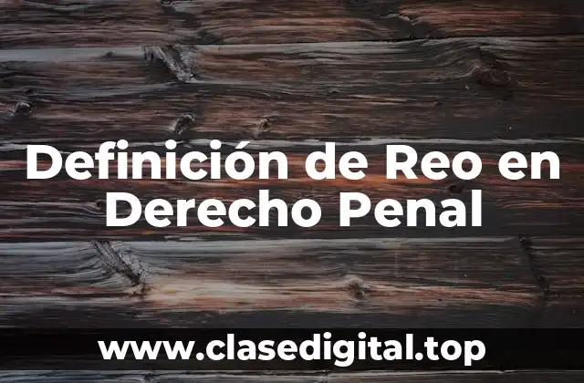 Definición de Reo en Derecho Penal
