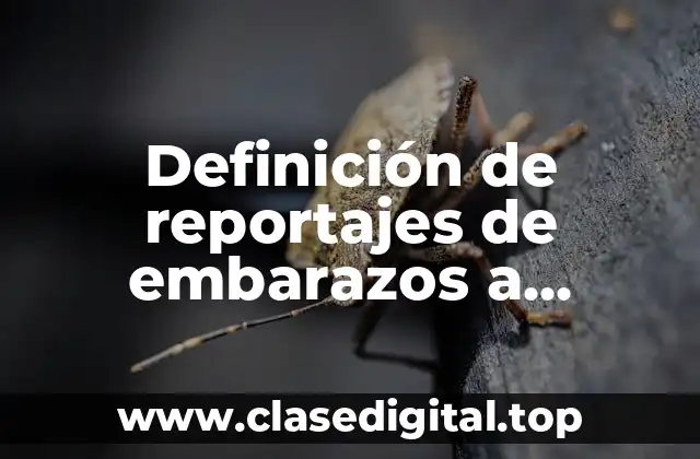 Definición de reportajes de embarazos a temprana edad en México