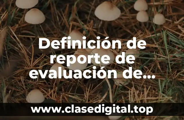 Definición de reporte de evaluación de preescolar