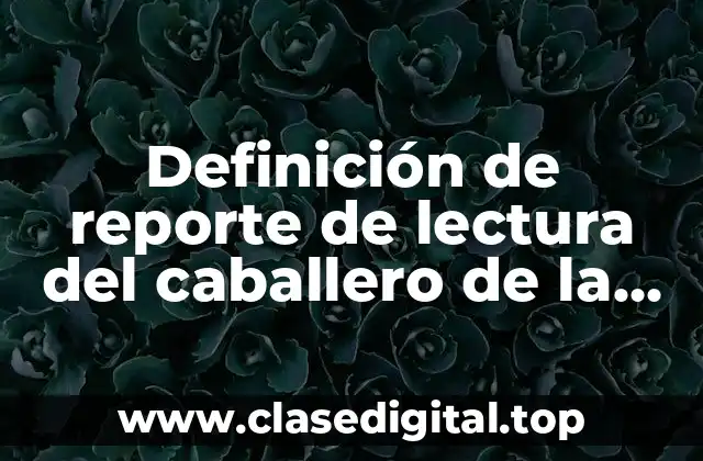 Ejemplos de reporte de lectura del caballero de la armadura oxidada