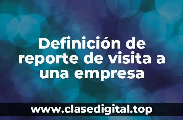 Definición de reporte de visita a una empresa