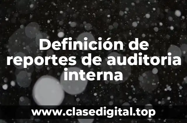 Definición de reportes de auditoria interna