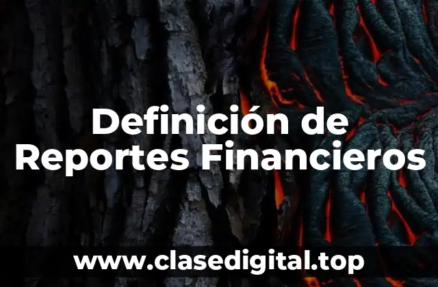 Definición de Reportes Financieros