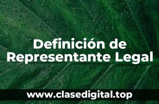 Definición de Representante Legal