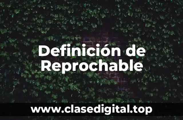 Definición técnica de Reprochable